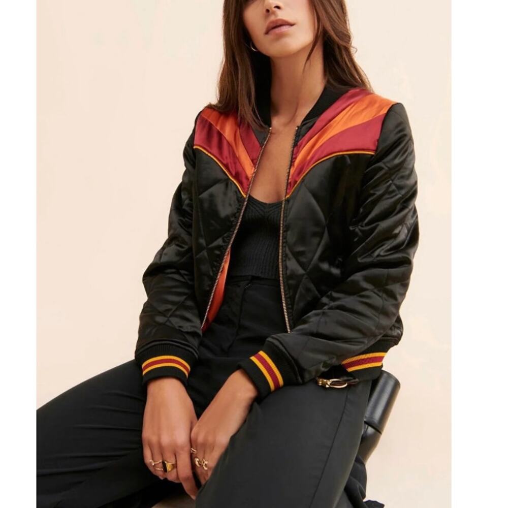 Classic Rock Couture Women's Black Rising Sun Bomber Jacket Size XS - Picture 10 of 10